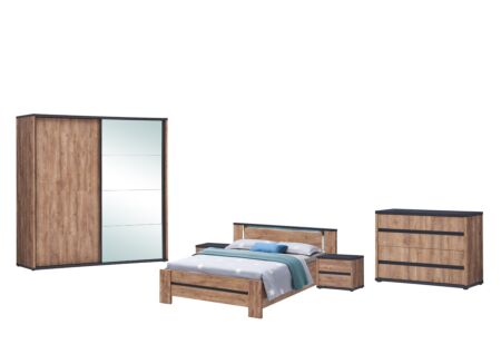 Slaapkamer Elsa met bed 180x200cm - kleerkast 240cm