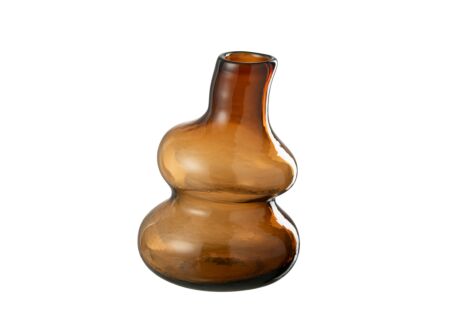 Vaas Fles H27cm - glas - bruin