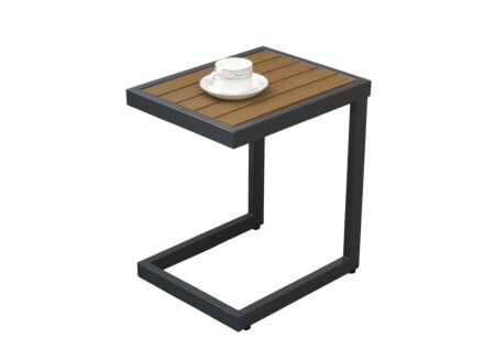 Bijzettafel Nirvana 40x32x45cm - aluminium/polywood - antraciet