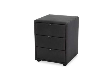 Nachtkastje Lore 42,5x45x53cm - lederlook - zwart