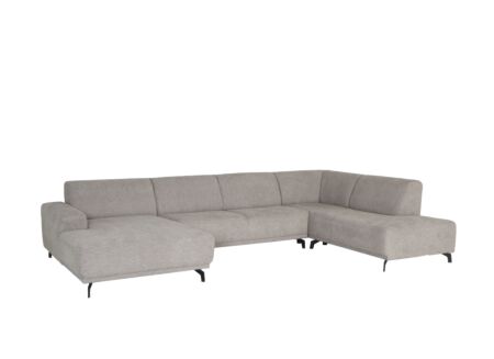 Hoeksalon Mats 372x227cm - stof - middengrijs