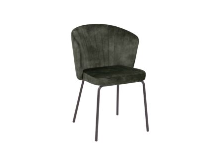 Stoel Darry 62x58x81cm - fluweel - groen