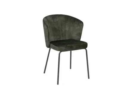 Stoel Darry 62x58x81cm - fluweel - groen