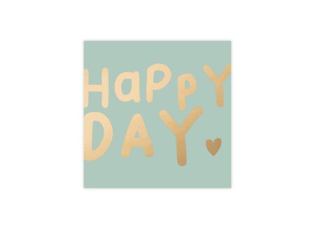 Serviette Happy Heart 33x33cm - papier - eucalyptus- 20 stuks