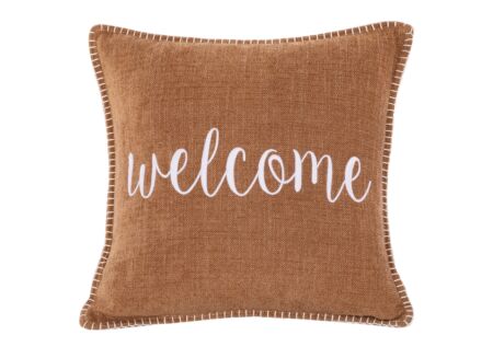 Kussen Damian Welcome 45x45cm - stof - indian tan