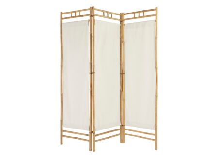 Kamerscherm Kael 135,5cm - bamboe/stof - naturel/beige