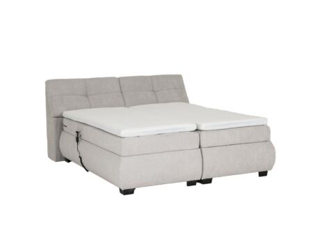 Boxspring Reynosa Gel 180x200cm met opbergruimte/elektrisch stof zilver
