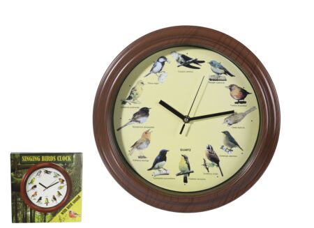 Wandklok met vogelgeluid Ø33cm