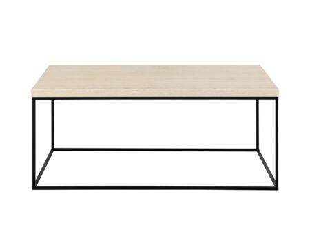 Salontafel 110x55x45cm - decor & staal - travertijn look & zwart