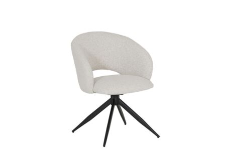 Draaistoel Pilar 60,5x58,5x78,5cm - stof - beige