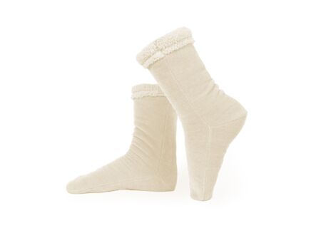 Sokken 43x11cm chenille ivoor