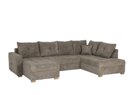 Hoeksalon Abby 311x170cm - stof - bruin
