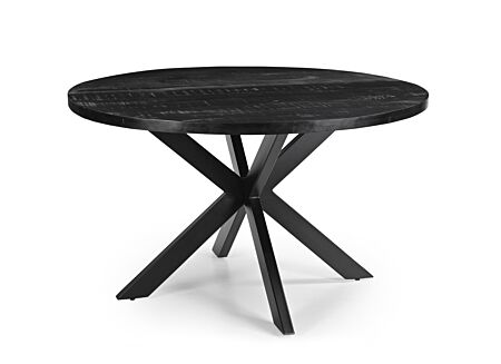 Ronde tafel Sofia Ø130cm - mango massief - zwart