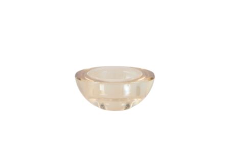 Theelichthouder Xelon Ø8x3,5cm - glas - amber