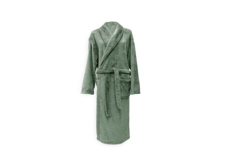 Badjas S flanel olive green