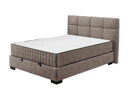 Bedbox Nagol A 140x200cm - stof - stone met opbergruimte