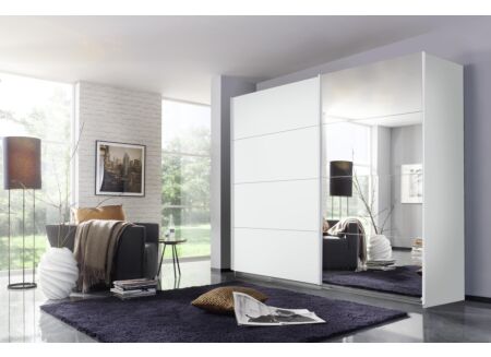 Schuifdeurkast 181cm - decor - wit