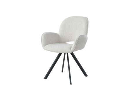 Draaistoel Adrian 60x58x86cm - polyester - wit