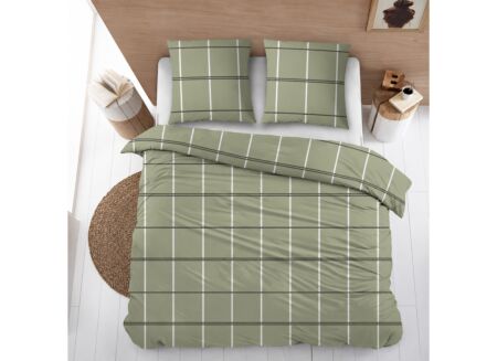 Dekbedovertrek Pommelin 240x220 - flanel - groen