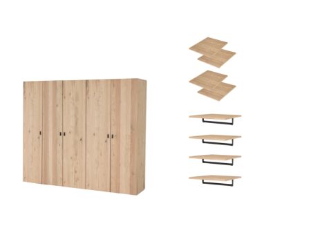 Kleerkast Holmes 250cm - MDF - eik
