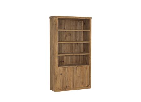 Boekenkast Cattaneo 120x45x210cm - gerecycleerd dennenhout - naturel