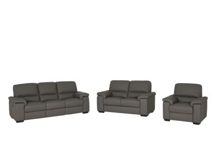 Zetel Tributo 3+2+1-zit - leder - elephant royal met relax