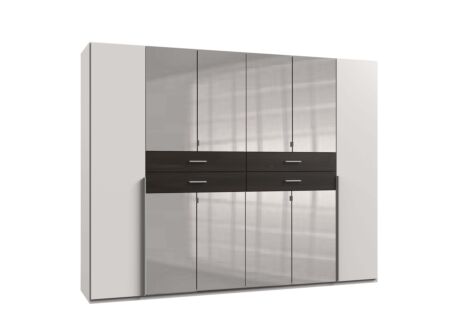 Kleerkast Denver 270cm - decor - wit/carbon eik