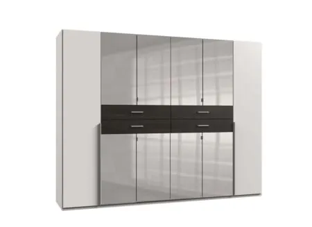 Kleerkast Denver 270cm - decor - wit/carbon eik