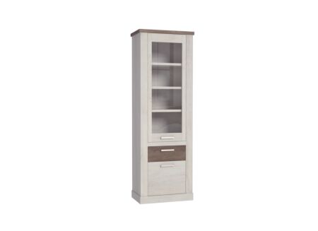 Vitrinekast Duro 71cm - decor - pine white/antique oak