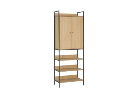 Opbergrek Aware 80x40x222cm - meubelplaat/metaal - naturel/zwart