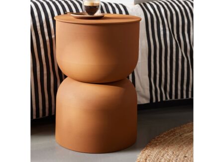 Bijzettafel Moka 30x30x46cm - metaal - caramel