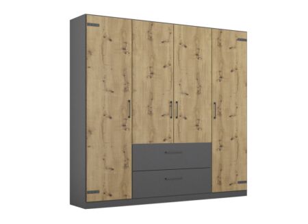 Kleerkast Butte 181cm - decor - artisanale eik/grijs