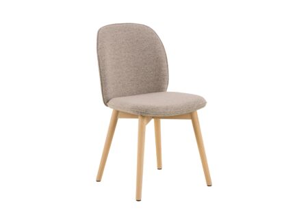 Stoel 47x49,5x89cm - stof - beige/white oiled oak
