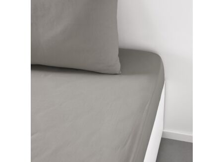 Hoeslaken 90x190cm katoen taupe