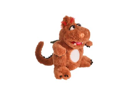 Handpop Olli de babydraak H30cm - polyester - bruin