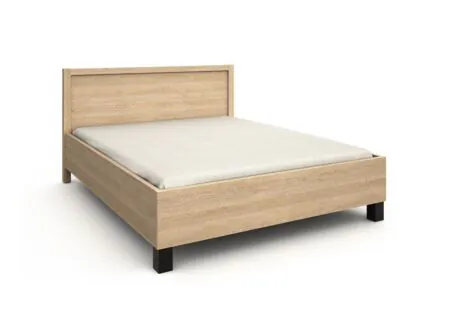 Hoofdfoto - Bed Tessa 140x200cm - melamine - zand eik