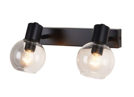 Wandlamp zwart 2x40W E14