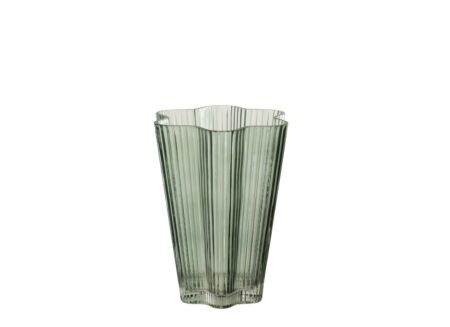 Vaas H20cm - glas - grijsgroen