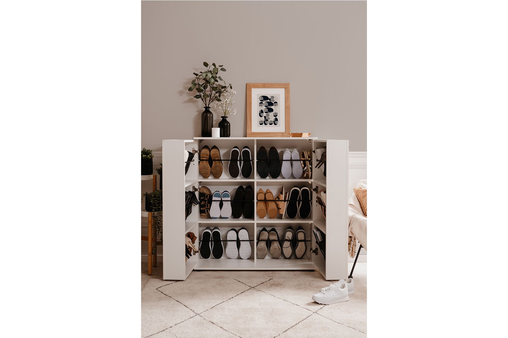 Armoire à chaussures Satos 100x34x110cm Weba meubles