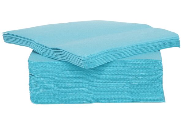 Serviettes En Papier Micropointe - Lot De 200, 38x38 Cm, Couleur Turquoise | 2 Plis, Douces Et Absorbantes | Pour Repas, événements
