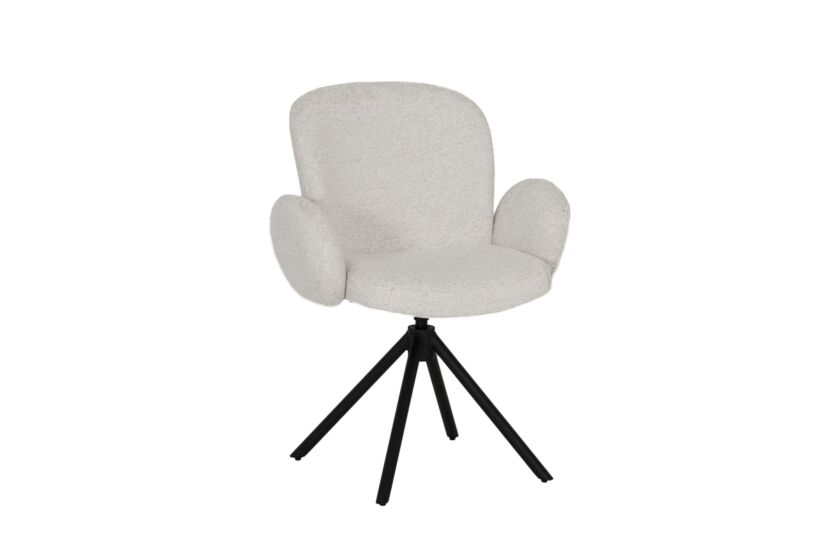 Draaistoel Josea 66x55x88cm - polyestervezel - beige