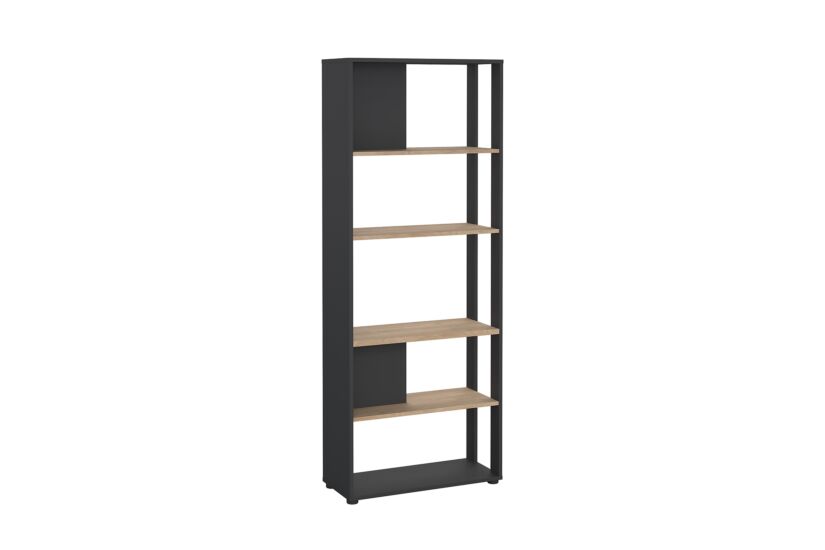 Boekenrek Sign 80x35x205cm - decor - jackson hickory bruin & matt grijs