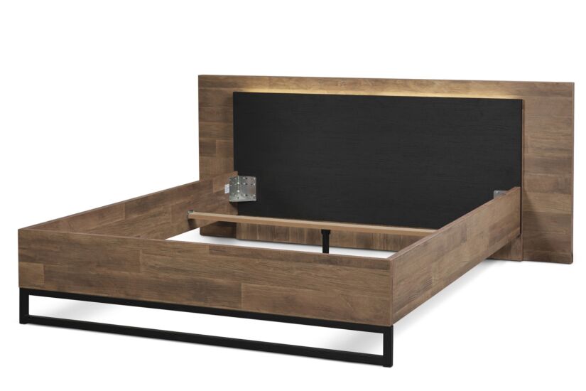 Bed 160x200cm - decor - old teak & elegant black