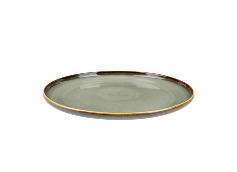 Bord Soraya Pearl Ø26,8cm - porselein - grijsgroen