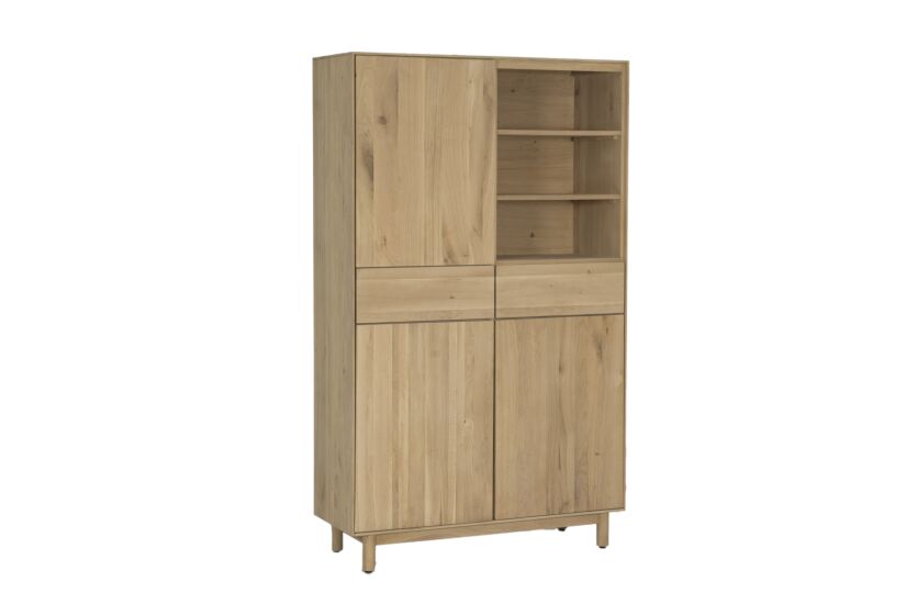 Barkast Summer 120cm - eik massief & decor - naturel