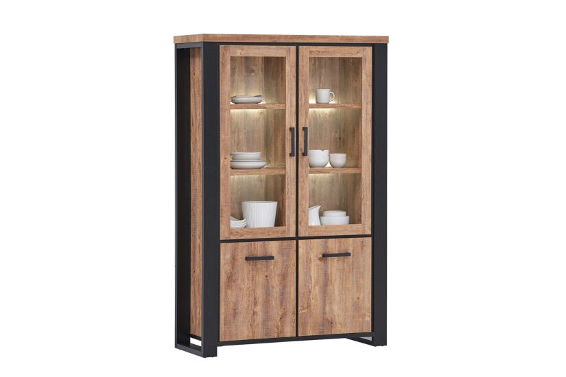 Vitrinekast Estrella 126cm - decor - industrial oak