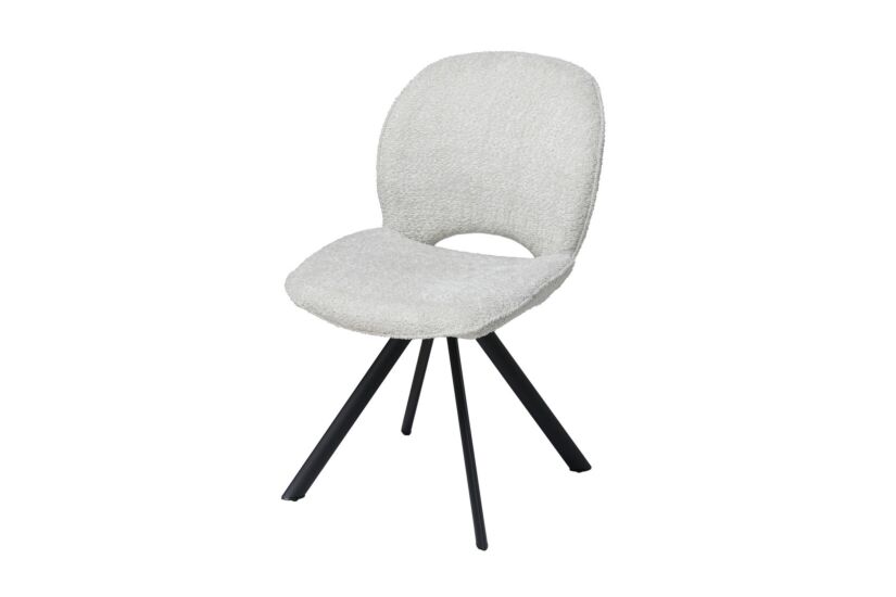 Draaistoel Adrian 60x58x86cm - polyester - wit