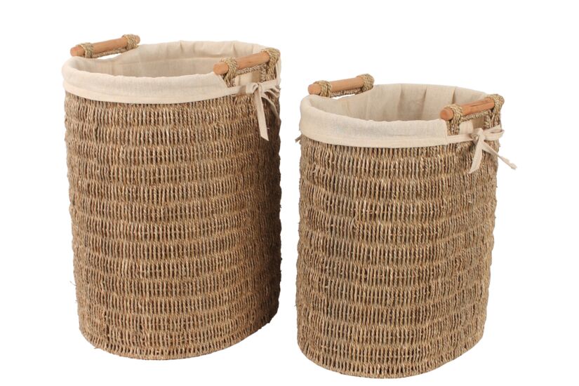 Linnenmand Zea set van 2 - zeegras - beige