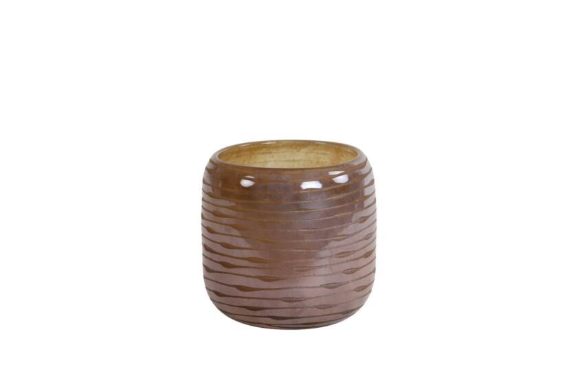 Vaas Bowie H14cm - glas - perzik bruin