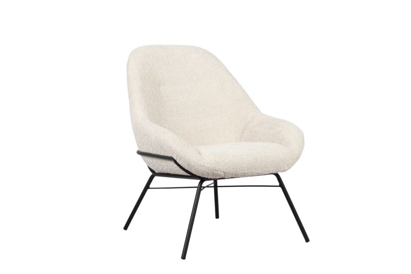 Fauteuil Salt 71x81x88cm - bouclé - wit